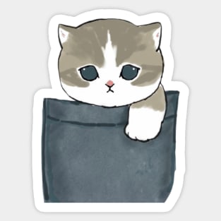 Mofu Sand Pocket Kitty Sticker